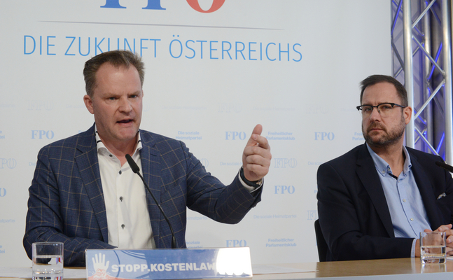 FPÖ-Umweltsprecher Walter Rauch (l.) und FPÖ-Verkehrssprecher Christian Hafenecker.